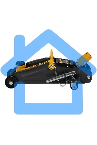 Домкрат гидравлический подкатной с фиксатором Denzel, 2 т, 130-330 мм 51153