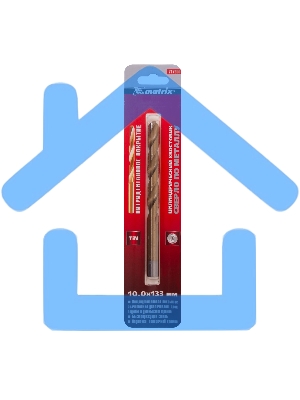 Сверло Matrix по металлу,10 мм, HSS, нитридтитановое покрытие, цилиндрический хвостовик