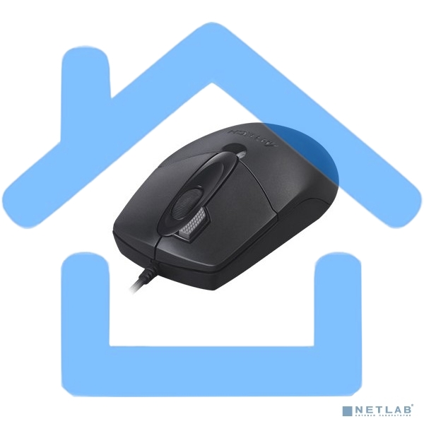 Мышь проводная A4Tech OP-730D черный, 1200 dpi, USB, кнопки - 4