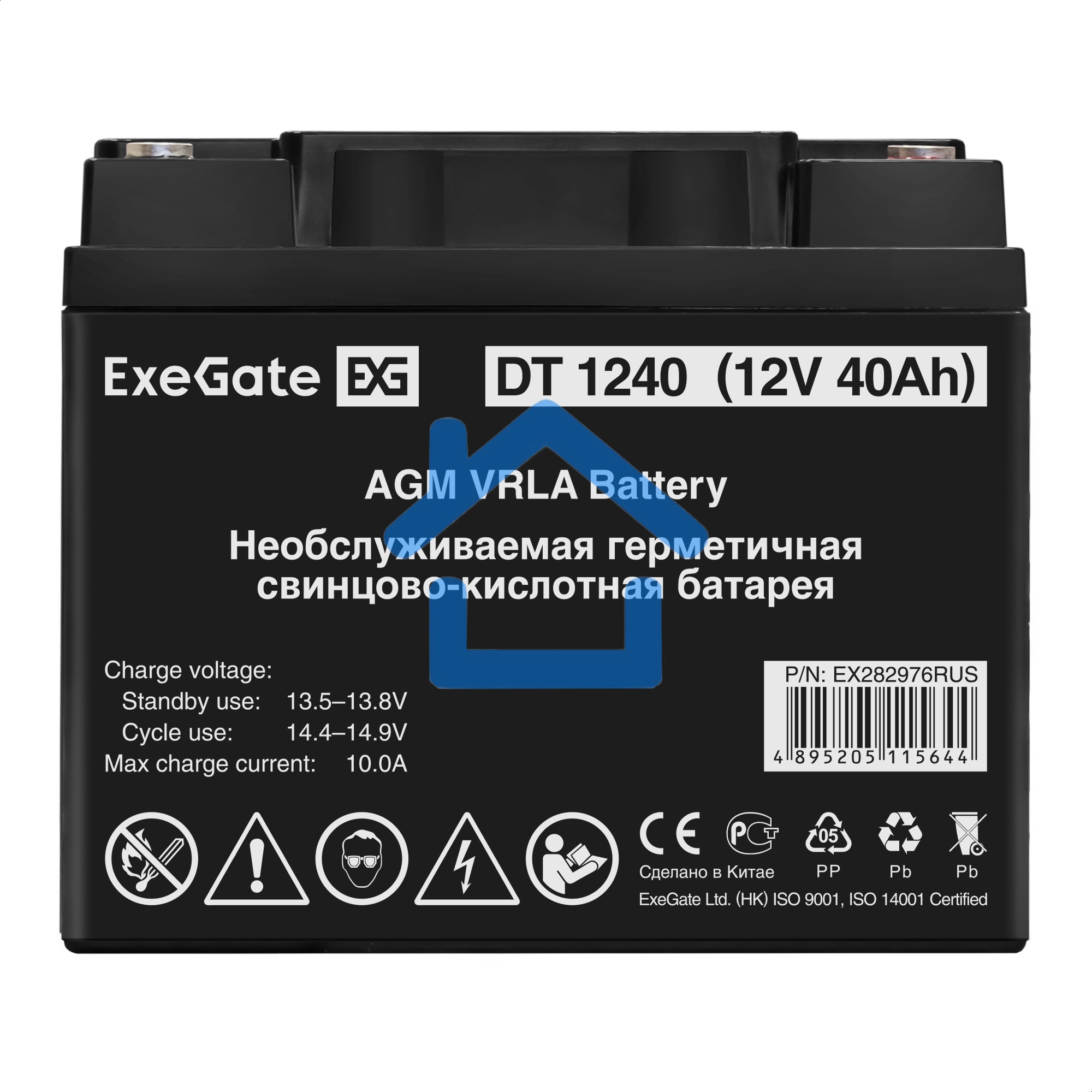 Батарея ExeGate DT 1240 (12V 40Ah), клеммы под болт М6