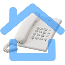 Телефон проводной Panasonic KX-TS2350RUW белый повтор номера, регул-ка громкости, кр.на стену