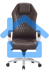 Кресло руководителя Бюрократ _AURA/BROWN коричневый, кожа, крестовина алюминий