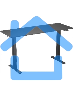 Стол для компьютера Cactus CS-EDL-BBK черный, столешница ДСП, каркас черный