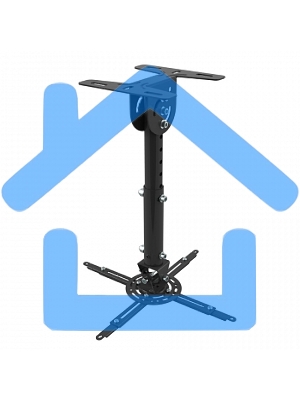 Кронштейн Wize WPA-B черный Потолочные, Макс. крепежное расстояние 260х260, макс. вес нагрузки 12 кг, Наклон,поворот °+/-15, расстояние от стены/ потолка 35-46 см