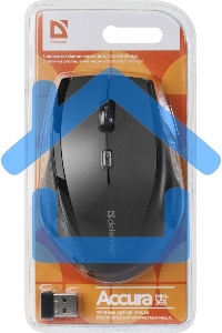 Мышь беспроводная Defender Accura MM-365 черный, 1600 dpi, радиоканал, USB, кнопки - 6