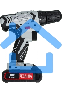 Дрель-шуруповерт Ресанта ДА-18-2ЛК 75/14/5, Аккумуляторная, 18В, 2 АКБ, Кейс