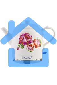 Чайник электрический Galaxy Line GL 0503, белый, керамический корпус, 1400 Вт, 1,4 л, индикатор работы, указатель максимального уровня воды