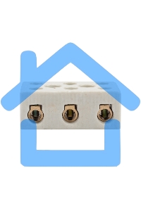 Клемма керамическая винтовая 16 мм² 3 пары контактов с крепежным отверстием Rexant (45 шт./уп.)