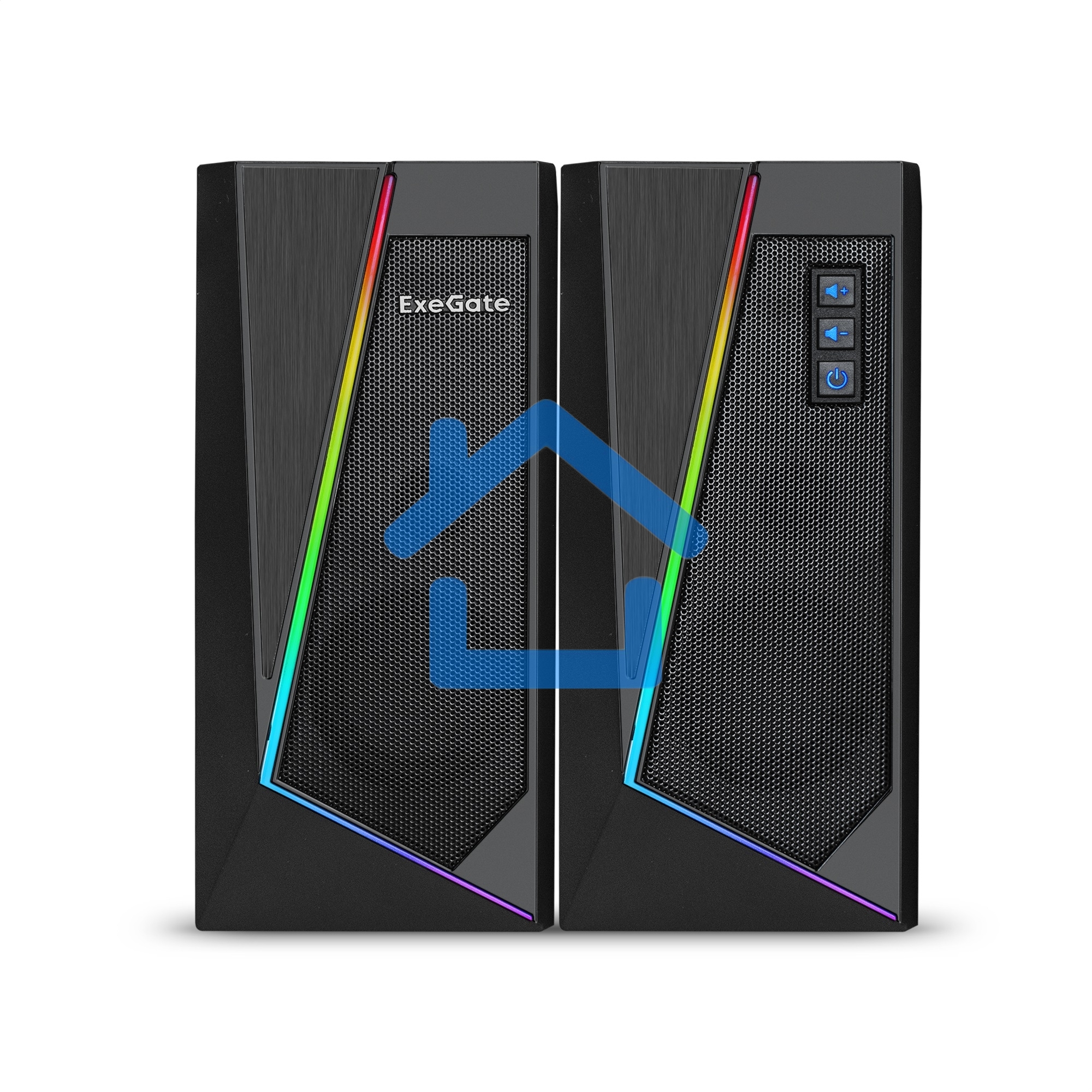 Акустическая система 2.0 ExeGate EX289688RUS Accord 240 (питание USB, 2х3Вт (6Вт RMS), 60-20000Гц, черный, RGb подсветка)