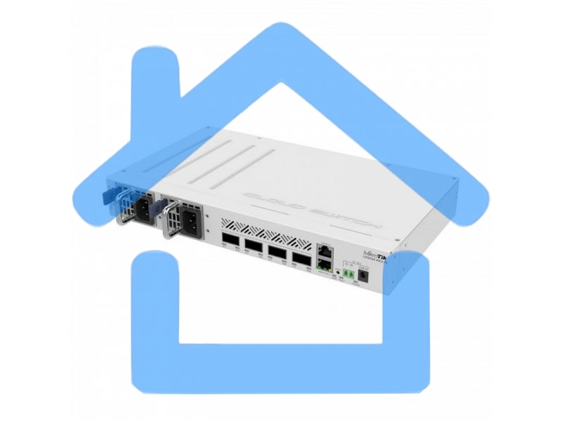 Коммутатор Mikrotik CRS504-4XQ-IN, 1x10Base-T/100Base-TX, 4xQSFP28, Switching capacity 800 Gbps