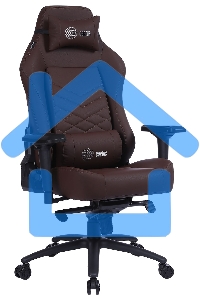 Кресло игровое Cactus CS-CHR-0112BR коричневый, сиденье коричневый, эко.кожа, с подголов. крестовина металл, пластик черный