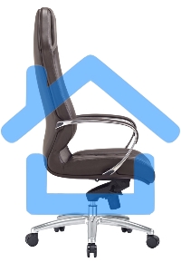 Кресло руководителя Бюрократ _AURA/BROWN коричневый, кожа, крестовина алюминий