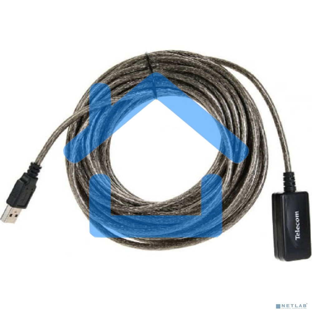 Кабель USB2.0-repeater, удлинительный активный <Am-->Af> 10м, Telecom <TUS7049-10M>
