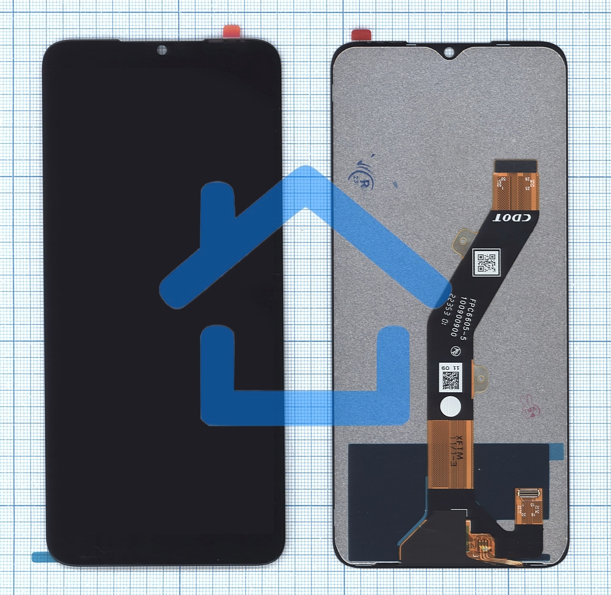 Дисплей (модуль) для Infinix Smart 7 (X6515), Tecno Spark Go 2023 в сборе с тачскрином черный