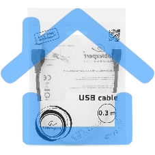Кабель USB 2.0 Pro Gembird/Cablexpert AM/microBM 5P, 0.3м, экран, черный, пакет CCP-mUSB2-AMBM-0.3M