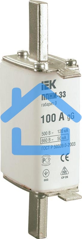 Вставка плавкая ППНИ-33 100А габарит 0 ИЭК DPP20-100