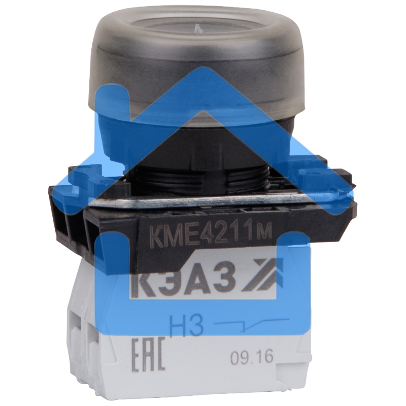 Кнопка КМЕ 4211м 1но+1нз цилиндр IP65 черный КЭАЗ 248243