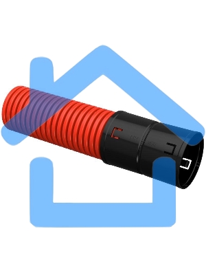 Труба гофрированная двустенная ПНД d90мм с муфтой SN8 красн. (уп.50м) IEK CTG12-090-K04-050-R