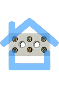 Клемма керамическая винтовая 16 мм² 3 пары контактов с крепежным отверстием Rexant (45 шт./уп.)