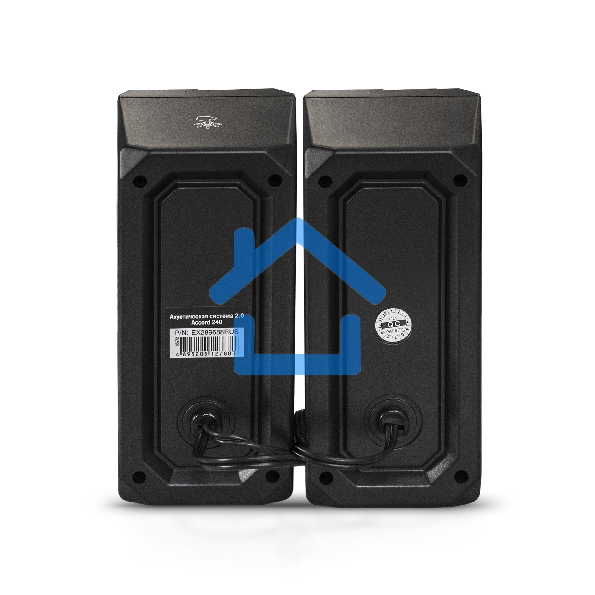 Акустическая система 2.0 ExeGate EX289688RUS Accord 240 (питание USB, 2х3Вт (6Вт RMS), 60-20000Гц, черный, RGb подсветка)