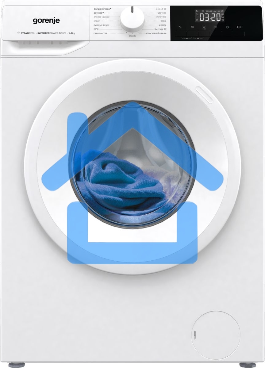 Стиральная машина Gorenje W1NHPI60SCS белый, загрузка фронтальная 6 кг, 1000 об/мин., класс: А