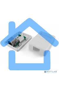 Розетка компьютерная Hyperline SB1-1-8P8C-C5e-SH-WH RJ-45(8P8C), категория 5e, экранированная, одинарная, внешняя, Dual IDC