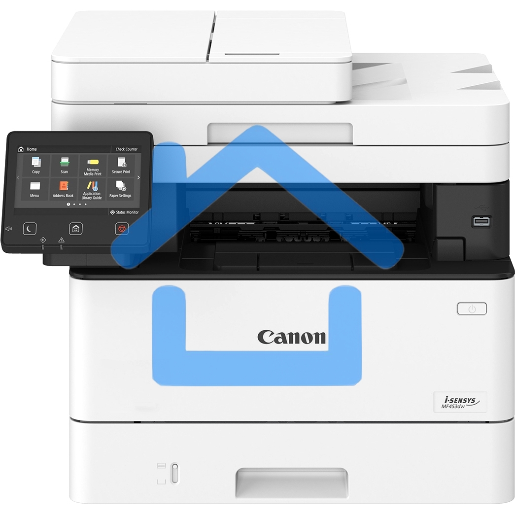 МФУ лазерное Canon i-Sensys MF453dw (5161C007), A4, ч/б, печ. 38 стр/мин., скан. до 38 стр/мин (ч/б) 13 стр/мин (цвет), 1200 x 1200 dpi (принтер) 600x600dpi (сканер), USB, RJ-45, Wi-Fi, Air Print, Mopria