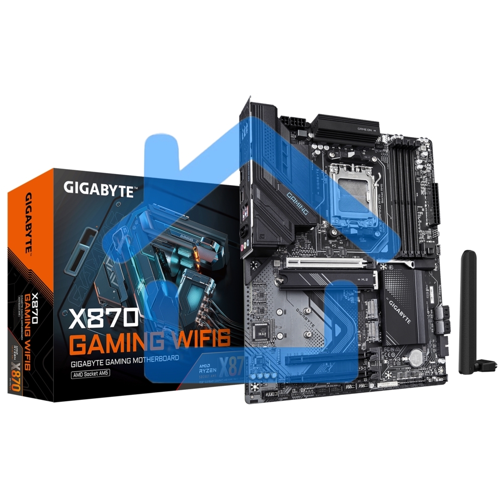 Материнская плата GIGABYTE X870 GAMING WIFI6, AM5, AMD X870, 4xDDR5, 4xSATA, 3xM.2, 1xPCIe 5.0 x16, 2xPCIe 3.0 x1, 1xHDMI, 2xUSB-C (DisplayPort Alt Mode), 1x2.5Gb LAN, Wi-Fi 6, Bluetooth 5.3, 2xUSB-C 40Gbps, 1xUSB-A 10Gbps, 3xUSB-A 5Gbps, 4xUSB-A 2.0, 3x3