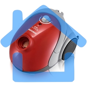 Пылесос Samsung VCC5251V3R 1800Вт, красный 410/1800 Вт, уборка сухая, пылесборник мешок, контейнер 2л