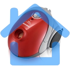 Пылесос Samsung VCC5251V3R 1800Вт, красный 410/1800 Вт, уборка сухая, пылесборник мешок, контейнер 2л