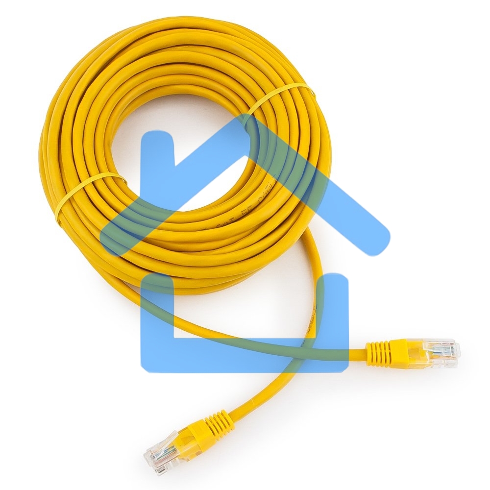 Патч-корд UTP Cablexpert PP12-10M/Y кат.5e, 10м, литой, многожильный (желтый)