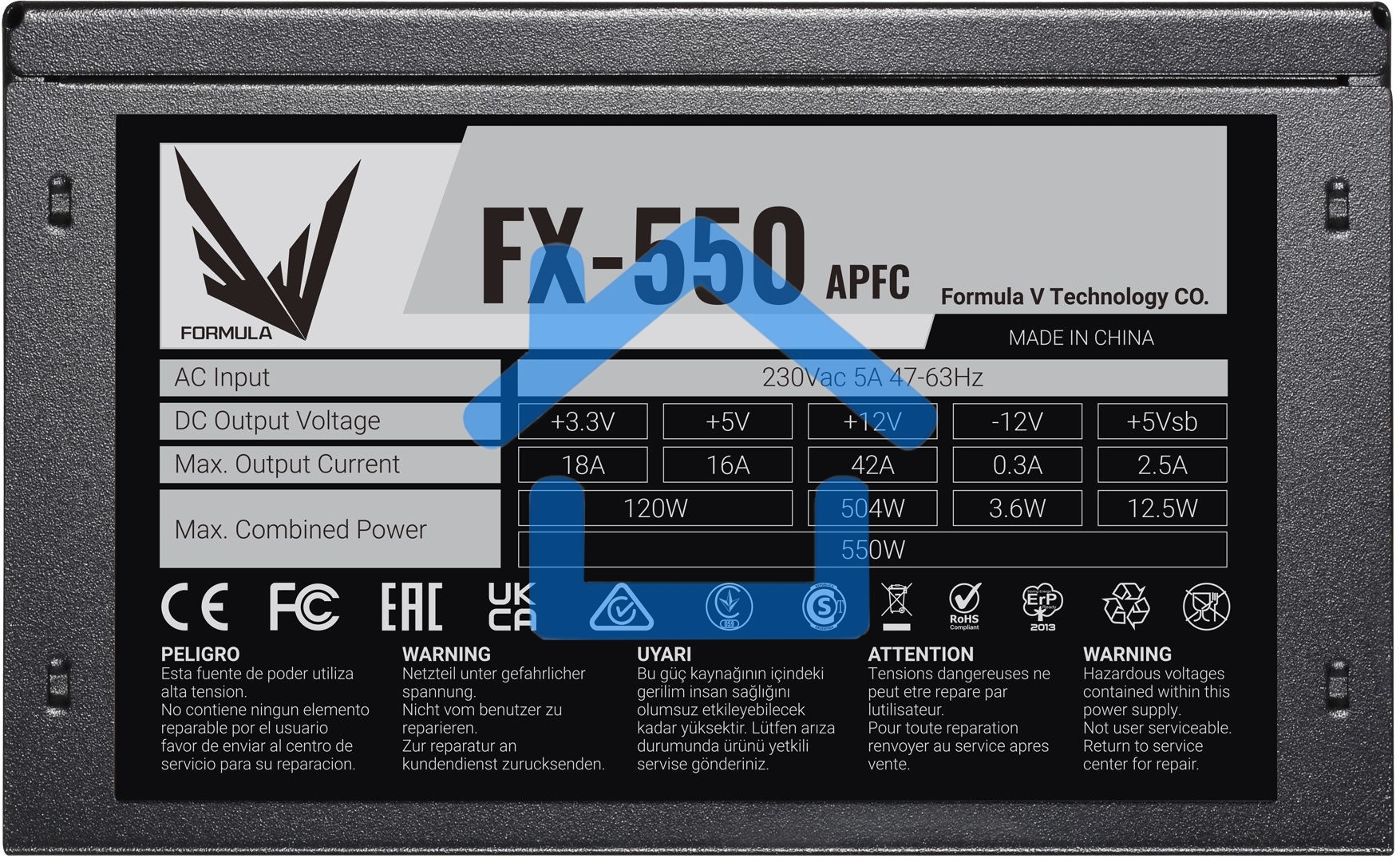 Блок питания Aerocool / Formula FX-550 RTL, 550Вт, 120мм, черный