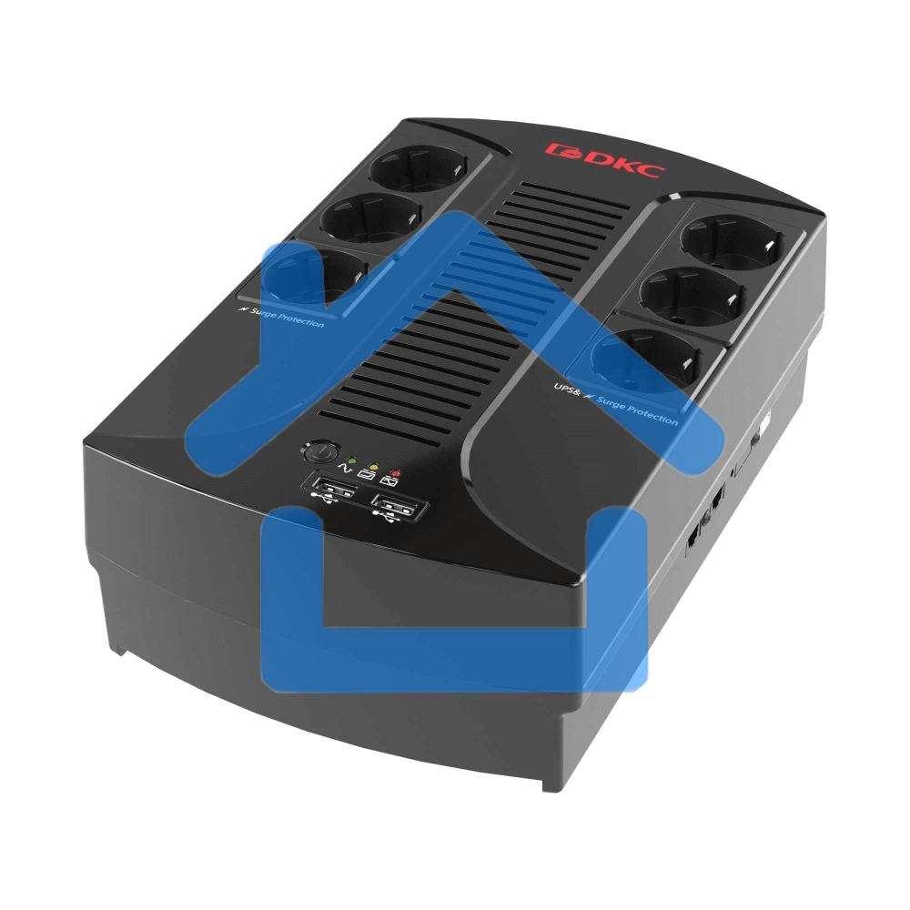 Источник бесперебойного питания ИБП Info PDU 600В.А Schuko (6) USB для зарядки (2) USB + RJ11 DKC INFOPDU600