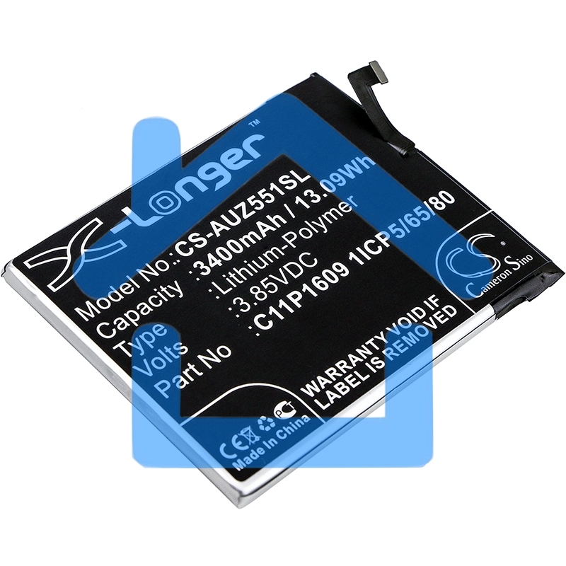 Аккумулятор CameronSino CS-AUZ551SL C11P1609, C11P1611 для Asus ZenFone 3 Max 5.53.85V / 3400mAh / 13.09Wh