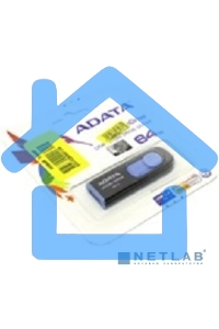 Флешка USB ADATA UV128 (AUV128-64G-RBE), 64 Gb, USB 3.0, R/W 100/30, черный/синий