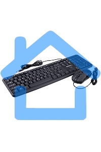 Комплект клавиатура + мышь проводной Гарнизон GKS-122, 104кл+3кн, 1000 DPI, 1.8м, черный