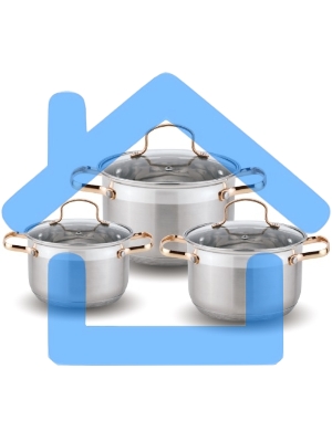 Набор посуды KELLI KL-4214 6 пред.(Кастрюля с жаропрочной стекл. крышкой 2.1л. Кастрюля с жаропрочной стекл. крышкой 3л. Кастрюля с жаропрочной стекл. крышкой 4л. Мерная шкала внутри. Высококачественная нержавеющая сталь 18/10. 5-ти слойное капсульное дно