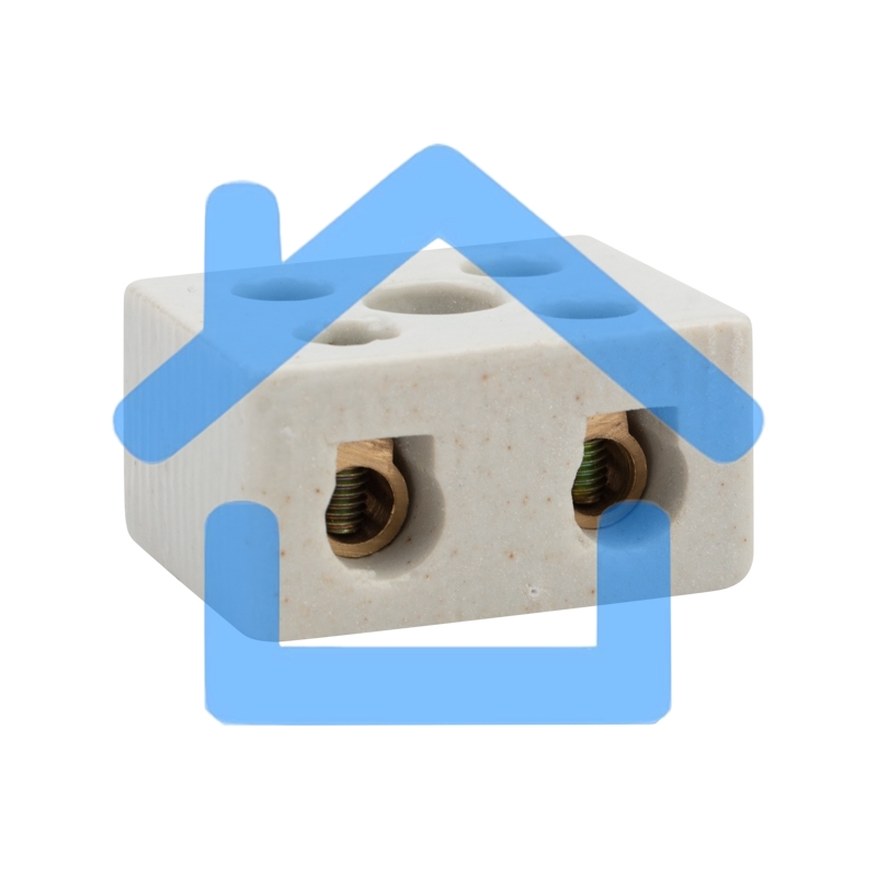 Клемма керамическая винтовая 16 мм² 2 пары контактов с крепежным отверстием (50 шт./уп.) Rexant