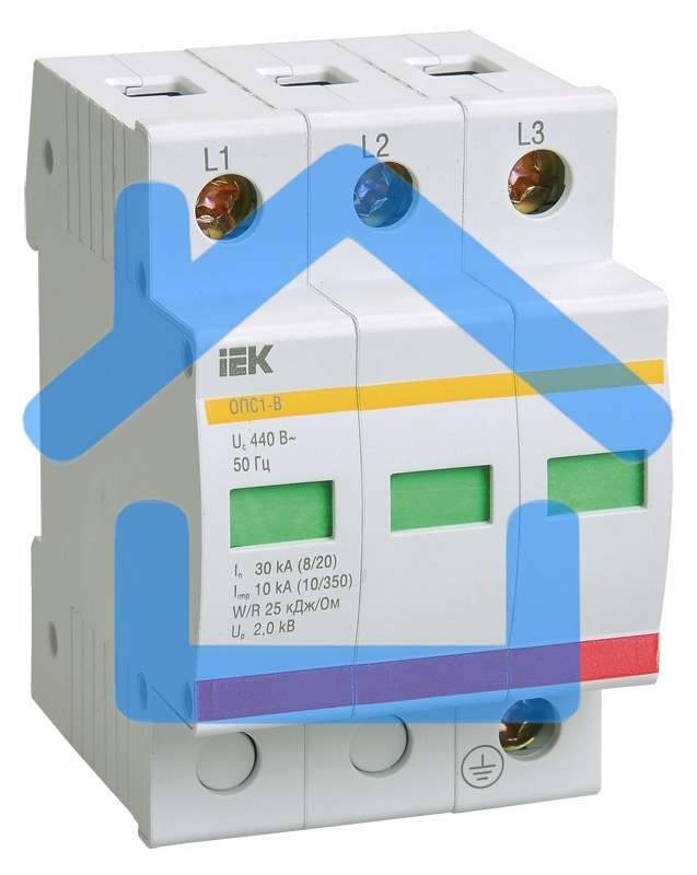 Ограничитель перенапряжения ОПС1-B 3P ИЭК MOP20-3-B