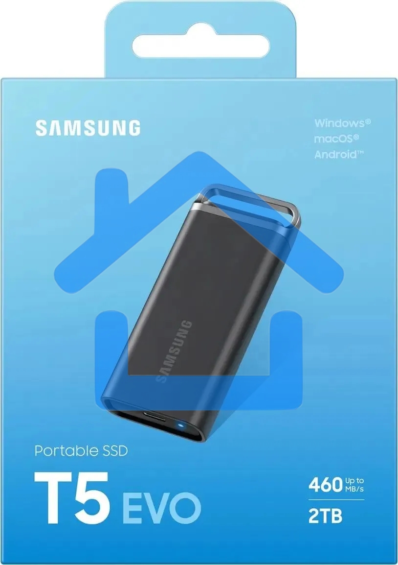 Внешний накопитель SSD Samsung T5 EVO External 2Tb (1024Gb) черный USB 3.2 (MU-PH2T0S/WW) 1year