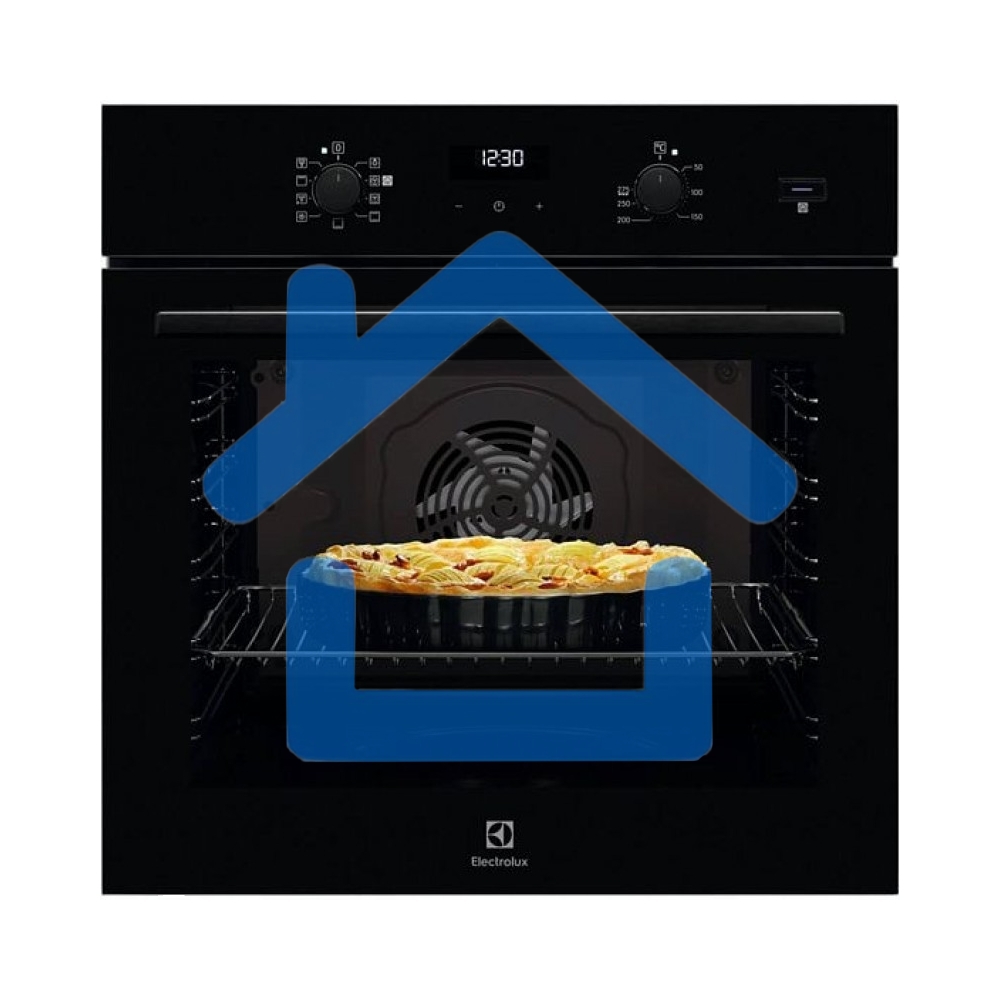 Встраиваемый духовой шкаф с паром Electrolux EOD5F71Z 60 см, каталитическая очистка, 72 л, 8 режимов, черный, направляющие проволочные + телескопические (1 уровень)