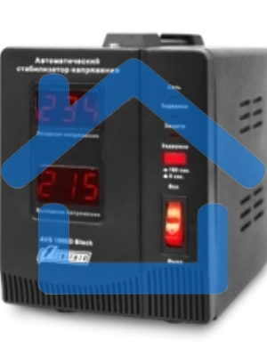 Стабилизатор напряжения Powerman AVS 1000D черный (220В±8% 1000ВА,8А,КПД 98%, циф. индикация вх./вых.)