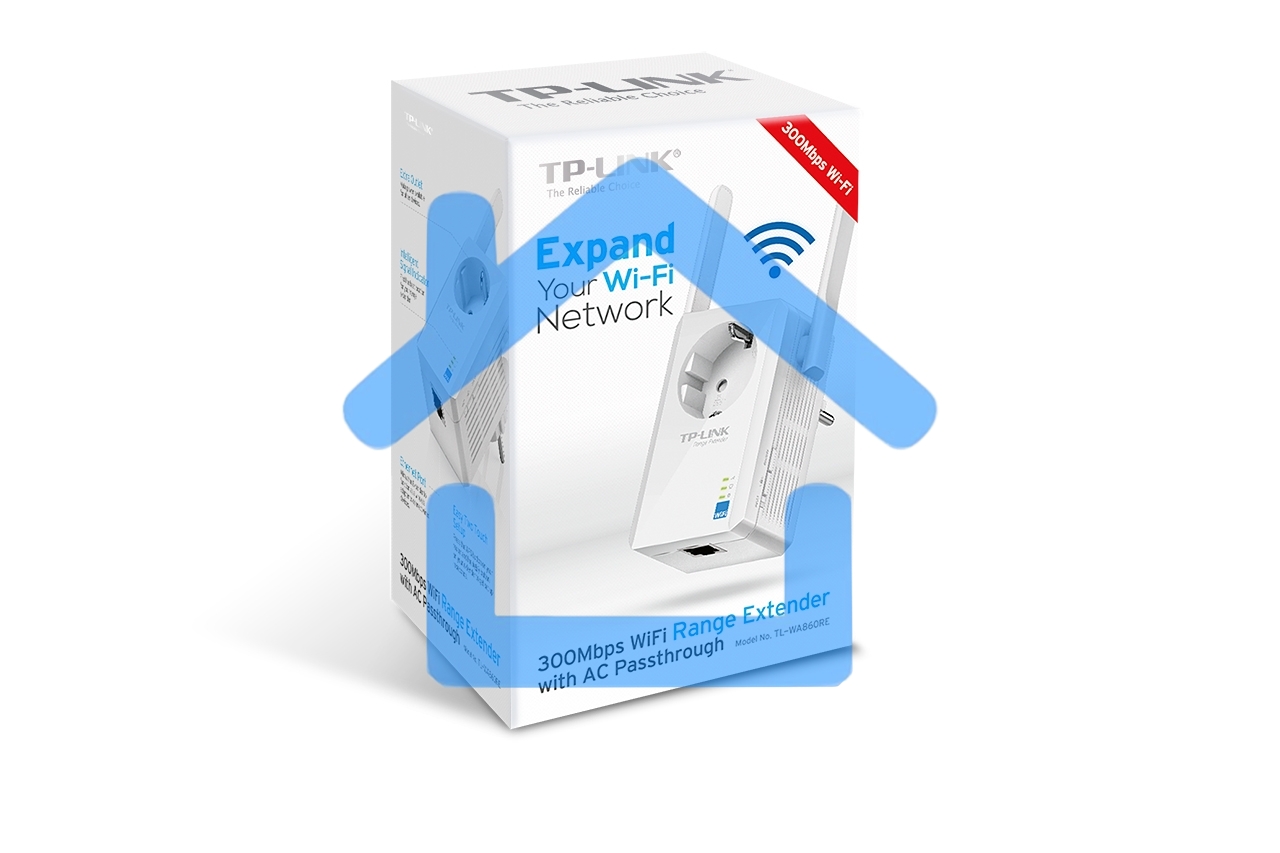 Сетевой адаптер TP-Link SOHO TL-WA860RE 300Mbps Wireless N Wall Plugged Range Extender with AC Passthrough, QCA(Atheros), 2T2R, 2.4GHz, 802.11b/g/n, 1 10/100Mbps LAN port, Range Extender button, Range Extender mode, suppo поставляется без кабеля RJ-45
