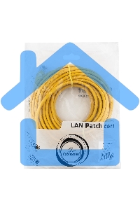 Патч-корд UTP Cablexpert PP12-10M/Y кат.5e, 10м, литой, многожильный (желтый)