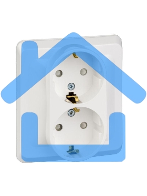 Розетка 2-м СП Этюд 16А защ. шторки с заземл. бел. SchE PC16-008B