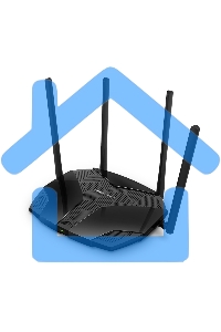 Роутер Mercusys MR70X AX1800 Dual-Band WiFi 6 Router, 574 Mbps at 2.4 GHz + 1201 Mbps at 5 GHz,4× Fixed External Antennas, 3× Gigabit LAN Ports, 1× Gigabit WAN Port, 1024-QAM, OFDMA, Router/Access Point Mode, MU-MIMO, WPA3, TWT, BSS Color