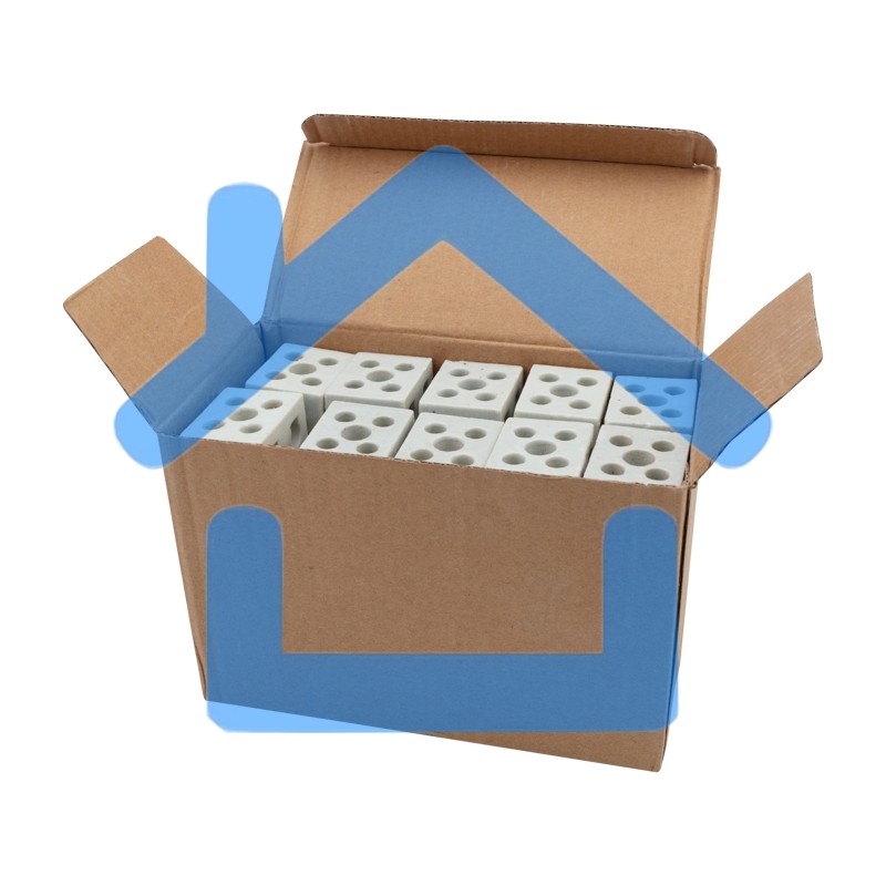 Клемма керамическая винтовая 16 мм² 2 пары контактов с крепежным отверстием (50 шт./уп.) Rexant