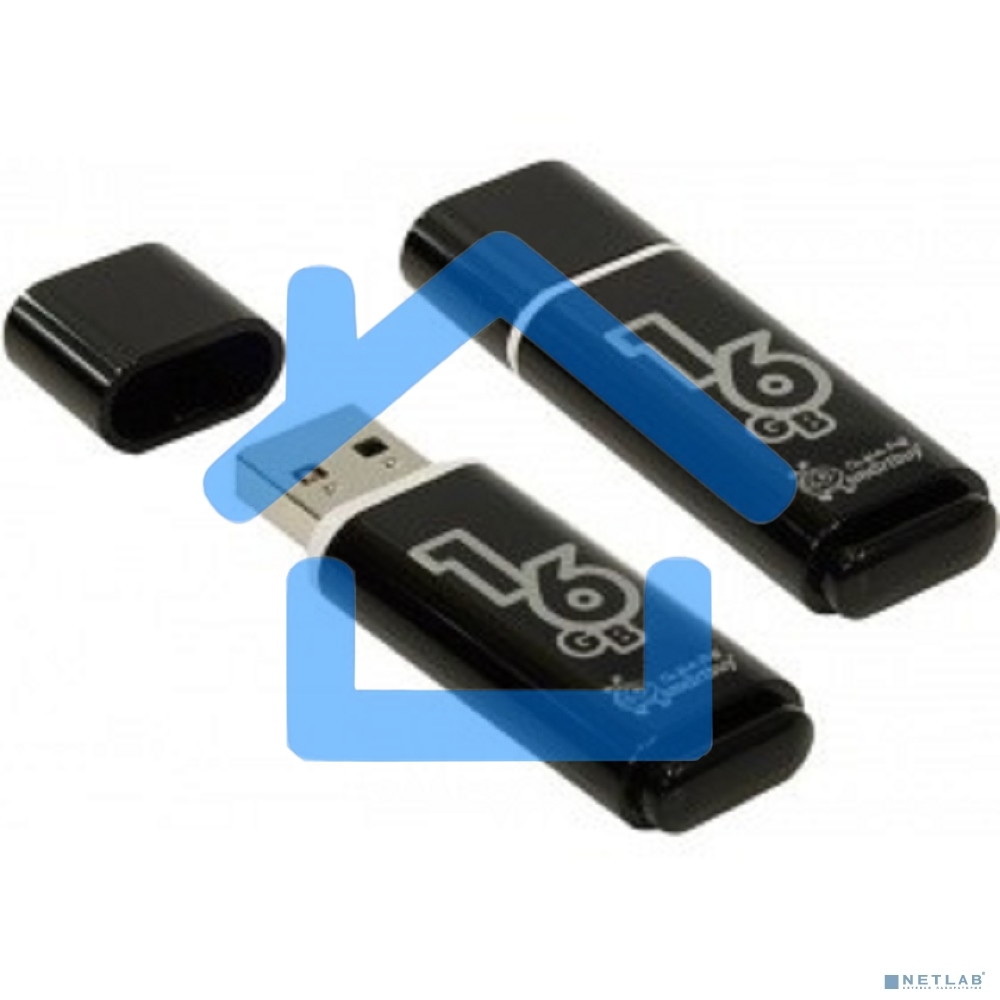 Флешка USB R/W SmartBuy 16Gb Glossy series Black SB16GbGS-K