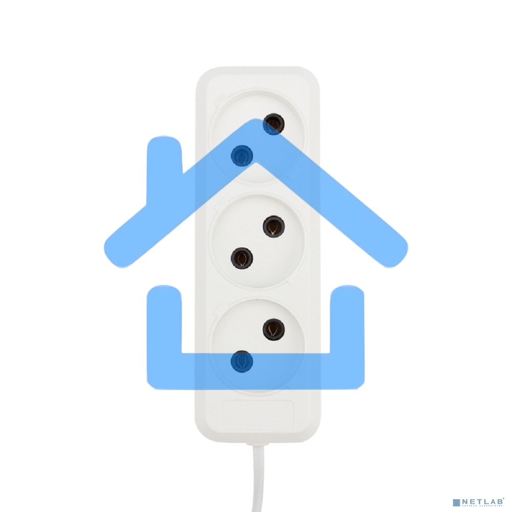 Удлинитель Rexant 3 гнезда, 7 м, 2х0.75 мм², б/з, белый (Сделано в России)