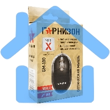 Мышь проводная Гарнизон GM-100 черный, 1000 dpi, USB, кнопки - 3